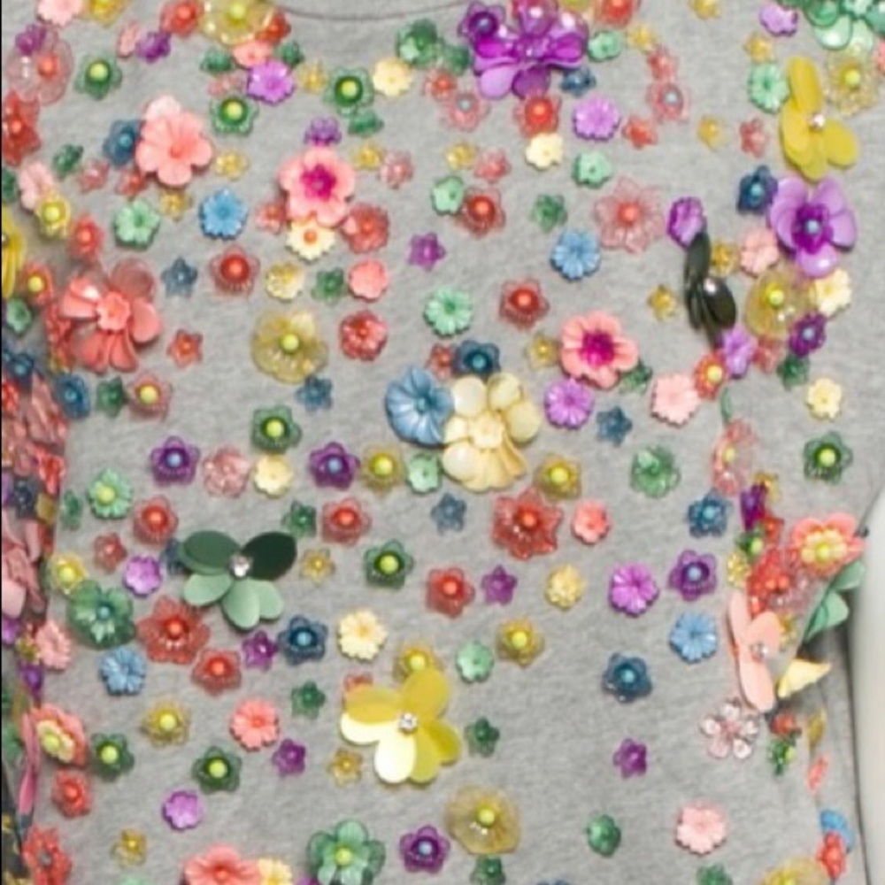 MSGM grey floral embellished sleeveless sweatshirt. - Picture 6 of 6